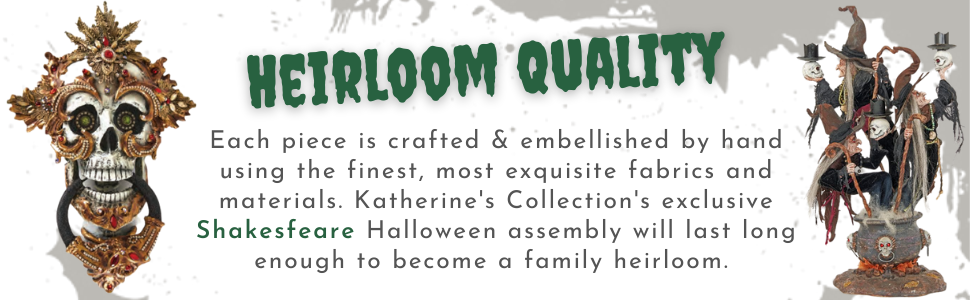 katherine's collection shakesfeare bats skull lady ghost halloween party decor trick or treats doll 