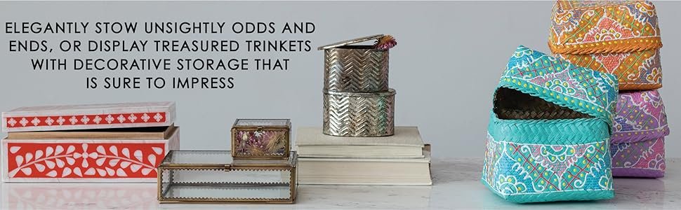 elegant storage options for odds and ends, or use as a display for trinkets