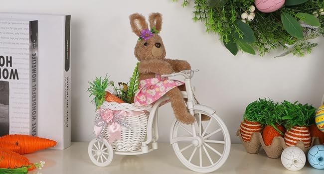 Easter Tabletop Decorations Plush Bunny Couple