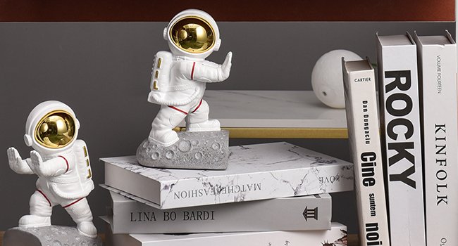 gold bookend resin bookends astronaut bookends white bookends funny bookends for shelves