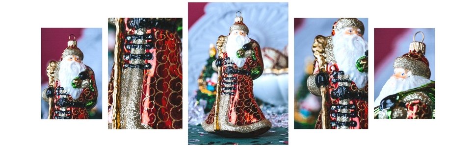 Miss Christmas collection handmade blown glass ornaments