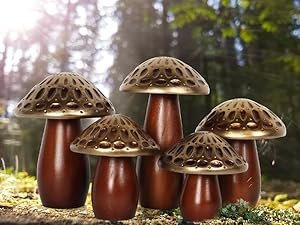 wooden mushrooms