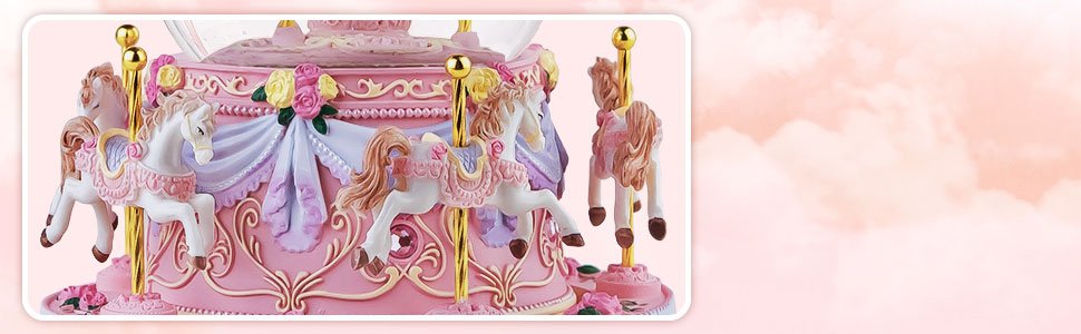 Mr.Winder Carousel Horse Snow Globe Gift