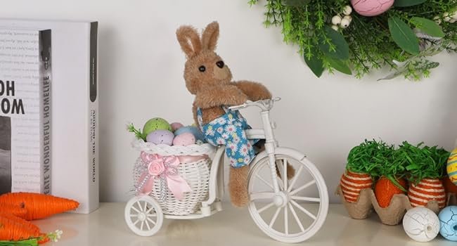 Easter Tabletop Decorations Plush Bunny Couple