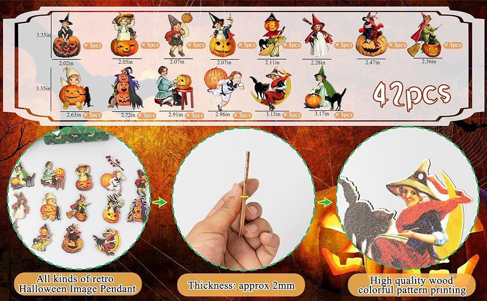 wooden Halloween ornaments