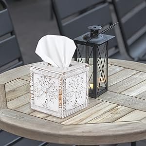 ukwell rustic tissue box cover