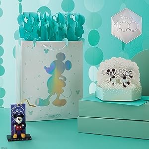 Hallmark Disney 100 Gift Bags, Ornaments, Mickey Mouse Pop Up Card