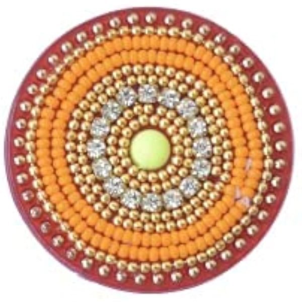 Goodsright Decor Floor Home Decoration for Festival Diwali Acrylic Traditional Handmade Inerior Decoration Wall Decoration Sticker Wedding D??cor Party Gift Gifting Small Rangoli Size: 7" - Diya Shape