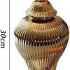 Goodsright Decor Ceramic Flower Vases Temple Jar Storage Box Ginger Jar Decorative Flower Jar for Centerpiece Bedroom Living Room Kitchen Housewarming Gifts, S