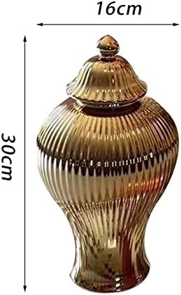 Goodsright Decor Ceramic Flower Vases Temple Jar Storage Box Ginger Jar Decorative Flower Jar for Centerpiece Bedroom Living Room Kitchen Housewarming Gifts, S