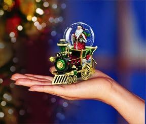 Goodsright Decor Thommas Kinkade Santa Claus is Comin' to Town Musical Snowglobe Train Car by The Bradford Exchange