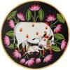 Goodsright Decor Dream Decor Craft Handpainted Pichwai Cow Painting On Wooden Plate For Home Decor, Handmade Gifts, Indian Art, Ethnic Wall Decor