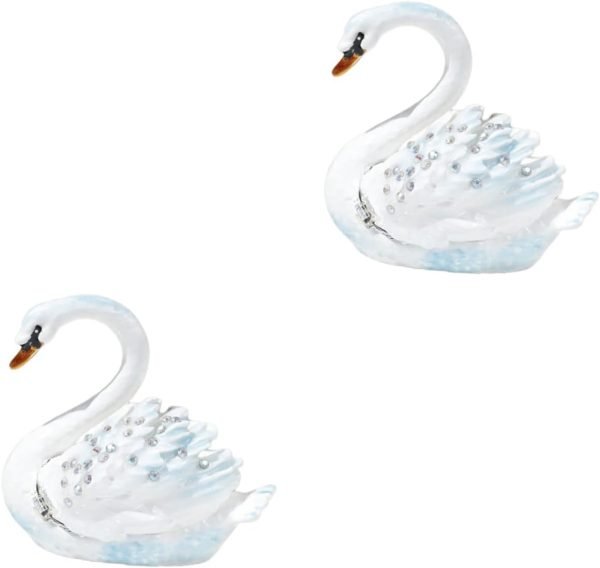 Goodsright Decor 5pcs Jewelry Box Jewelry Organizer for Jewelry Case Jewelry Organizer Small Swan Shaped Trinket Boxes Desktop Swan Decor Swan Shaped Jewelry Holder Swan Shaped Ring Holder