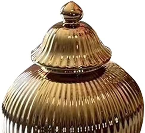 Goodsright Decor Ceramic Flower Vases Temple Jar Storage Box Ginger Jar Decorative Flower Jar for Centerpiece Bedroom Living Room Kitchen Housewarming Gifts, S