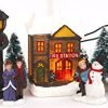 Goodsright Decor Miniature LED Lighted 10-Piece Christmas Village Scene with Santa - Small Decorative Mini Light Up Tabletop Mantel Shelf Xmas Winter Decorations Home Decor