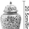 Goodsright Decor 2 Pack Chinese Enamel Porcelain Ginger Jar Vase With Lid and Gift Box,Decorative Ceramic Temple Jar Vase Tea Storage Jar With Lid Decor for Living Room Bedroom Shelf B (B)