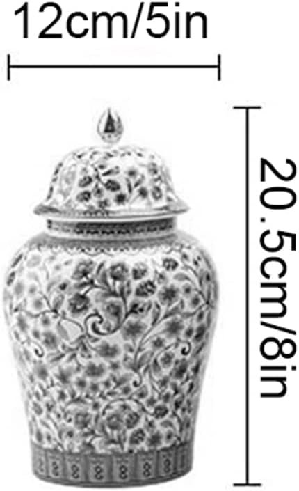 Goodsright Decor 2 Pack Chinese Enamel Porcelain Ginger Jar Vase With Lid and Gift Box,Decorative Ceramic Temple Jar Vase Tea Storage Jar With Lid Decor for Living Room Bedroom Shelf B (B)