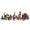 Goodsright Decor Miniature LED Lighted 10-Piece Christmas Village Scene with Santa - Small Decorative Mini Light Up Tabletop Mantel Shelf Xmas Winter Decorations Home Decor
