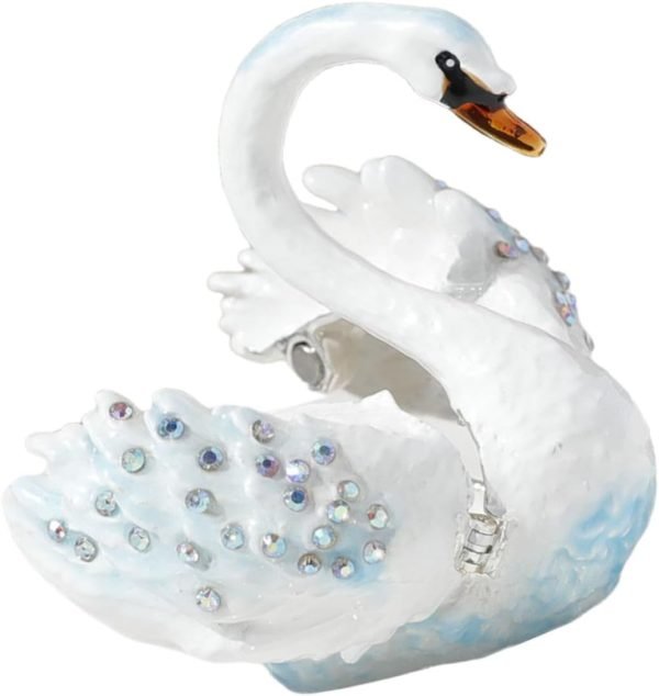 Goodsright Decor 5pcs Jewelry Box Jewelry Organizer for Jewelry Case Jewelry Organizer Small Swan Shaped Trinket Boxes Desktop Swan Decor Swan Shaped Jewelry Holder Swan Shaped Ring Holder