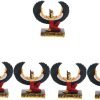 Goodsright Decor 4pcs Egyptian Ornament Desktop Decor Table top Decor Resin Crafts Collectible Egypt Figurine Spreading Wings Statue Winged Statue Egyptian Female Divine Decor Sculpture Figure