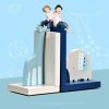 Goodsright Decor Bookend Ornaments Wooden Cartoon Elephant Bookends For Kid's Room & Nursery Room Decor Decorative Creative Boy Girl Room Bookcase Board Desktop Storage Book Holder For Students