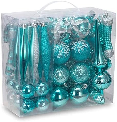 Goodsright Decor 54 Pieces Assorted Christmas Ornaments Tree Decoration Baubles in Gift Box (Champagne, Gift Box)