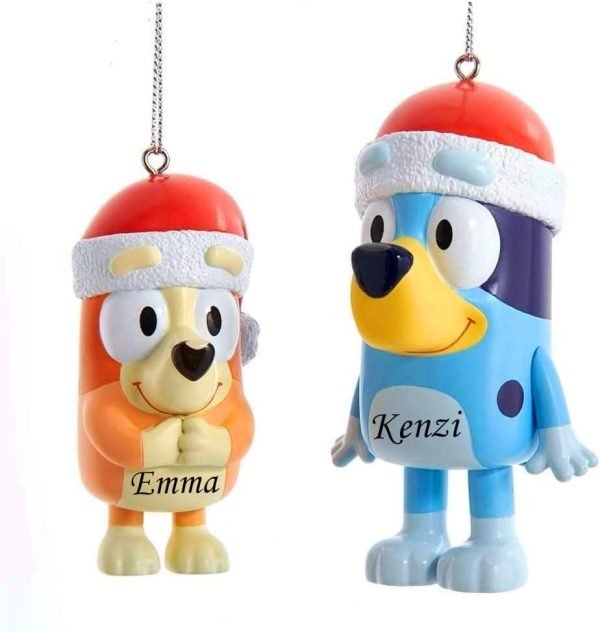 Goodsright Decor Kurt Adler Bluey and Bingo Ornaments, 2 Assorted