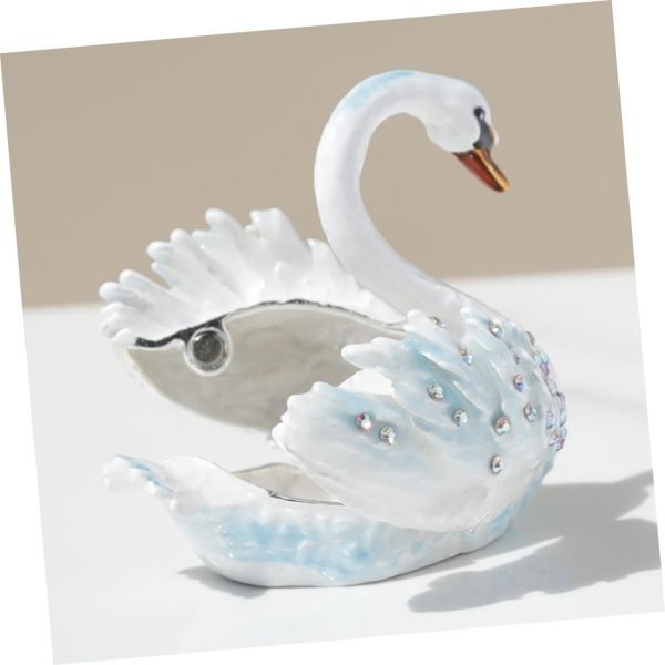 Goodsright Decor 5pcs Jewelry Box Jewelry Organizer for Jewelry Case Jewelry Organizer Small Swan Shaped Trinket Boxes Desktop Swan Decor Swan Shaped Jewelry Holder Swan Shaped Ring Holder