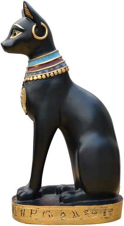 Goodsright Decor 2Pcs/Pack Ancient Egypt Kitty Egyptian Bastet Cat Resin Crafts Statue Ornaments Cute Novelty Cat Resin Home Office Bar Decoration Collectible Bastet Sculpture