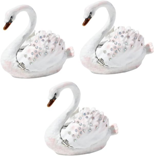 Goodsright Decor 5pcs Jewelry Box Jewelry Organizer for Jewelry Case Jewelry Organizer Small Swan Shaped Trinket Boxes Desktop Swan Decor Swan Shaped Jewelry Holder Swan Shaped Ring Holder