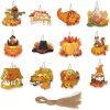 Goodsright Decor Halloween Ornaments for Tree Decorations - Scary Pumpkin Skull Ghost Halloween Hanging Ornaments Paper Card, Halloween Tree Ornaments with Ropes for Trick or Treat Party Decor - Pack of 12