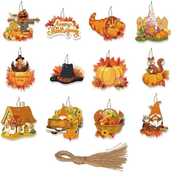 Goodsright Decor Halloween Ornaments for Tree Decorations - Scary Pumpkin Skull Ghost Halloween Hanging Ornaments Paper Card, Halloween Tree Ornaments with Ropes for Trick or Treat Party Decor - Pack of 12