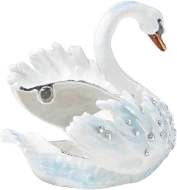 Goodsright Decor 5pcs Jewelry Box Jewelry Organizer for Jewelry Case Jewelry Organizer Small Swan Shaped Trinket Boxes Desktop Swan Decor Swan Shaped Jewelry Holder Swan Shaped Ring Holder