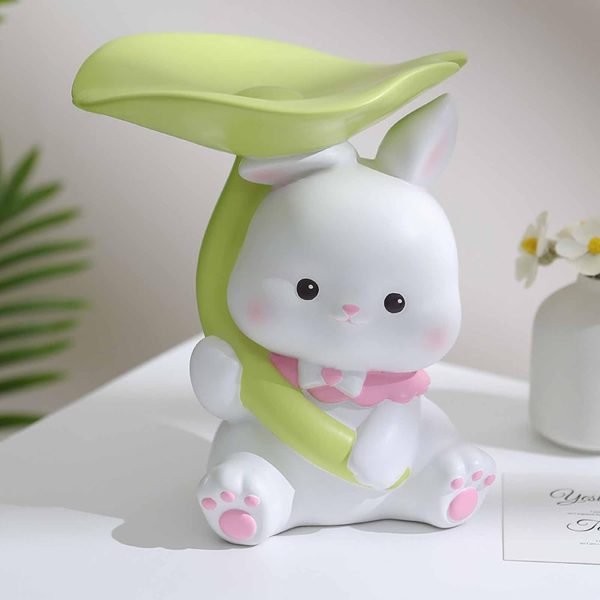 Goodsright Decor Entryway Bowl for Keys Modern, Creative Resin Rabbit Figurine Key Storage Tray, Birthday Holiday Housewarming Gift,White
