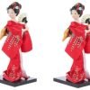 Goodsright Decor 4 Pcs Doll Ornaments Girl Handicrafts Statuette Traditional Japanese Doll Porcelain Dolls Car Dashboard Doll Japanese Art Craft Collectible Dolls Home Textile Miss Display Kimono