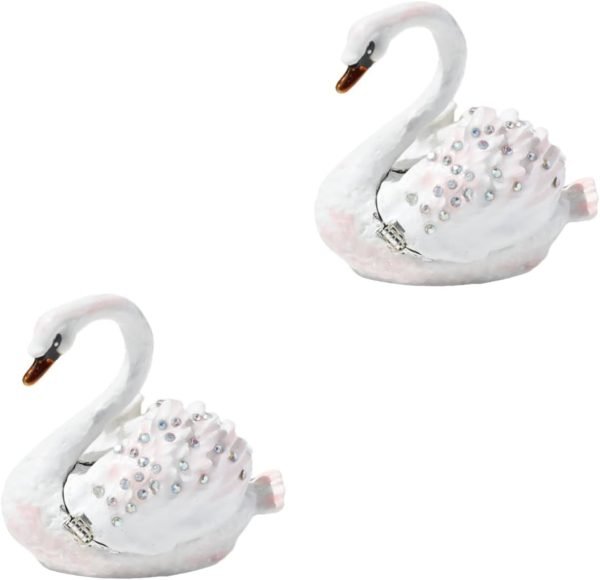 Goodsright Decor 5pcs Jewelry Box Jewelry Organizer for Jewelry Case Jewelry Organizer Small Swan Shaped Trinket Boxes Desktop Swan Decor Swan Shaped Jewelry Holder Swan Shaped Ring Holder