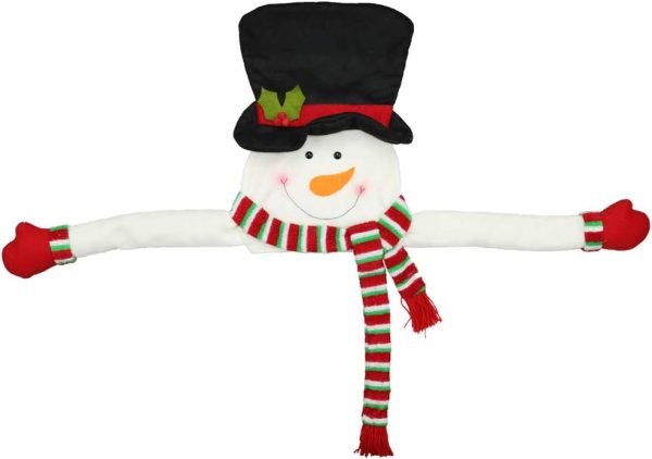 Goodsright Decor Christmas Tree Topper Snowman Top Hugger for Xmas Tree Holiday Decorations Winter Wonderland Decoration New Year Decorations Ornament with Hat Shawl and Poseable Arms