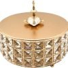 Goodsright Decor 1pc Glass Storage Box Golden Makeup Crystal Glass Bowl Ornament Storage Tray Trinket Jar Glass Apothecary Jar Round Toy Storage Kitchen Use Jar Buffet Metal Glass Jar Candy Banquet