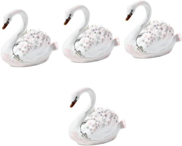 Goodsright Decor 5pcs Jewelry Box Jewelry Organizer for Jewelry Case Jewelry Organizer Small Swan Shaped Trinket Boxes Desktop Swan Decor Swan Shaped Jewelry Holder Swan Shaped Ring Holder