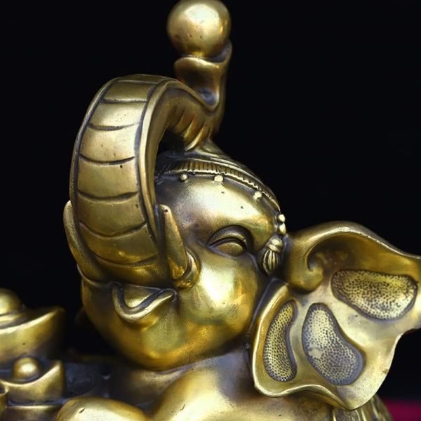 Goodsright Decor 12" China Lucky Seikos Brass Treasure Bowl Elephant Statue Wealth Ingots Asian Elephant Gather Fortune Office Ornament Town House Exorcism