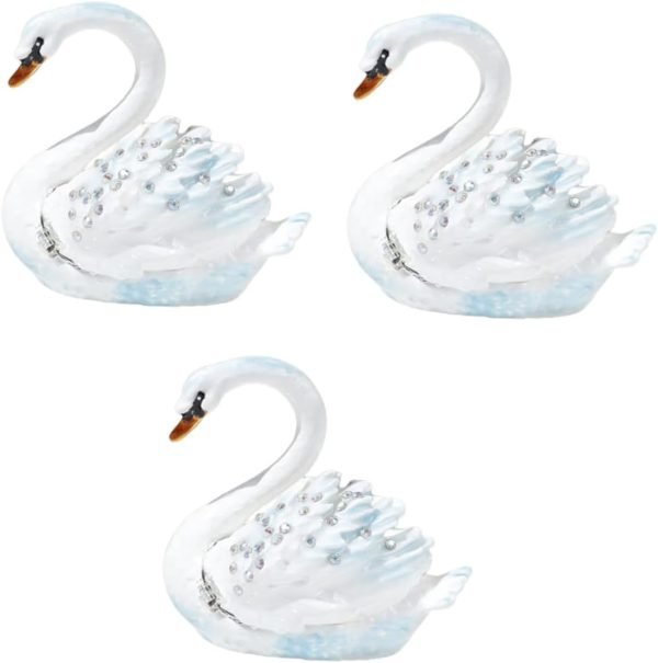 Goodsright Decor 5pcs Jewelry Box Jewelry Organizer for Jewelry Case Jewelry Organizer Small Swan Shaped Trinket Boxes Desktop Swan Decor Swan Shaped Jewelry Holder Swan Shaped Ring Holder