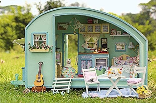 Goodsright Decor 3D Puzzles DIY Miniature Dollhouse Kit for Adults Kids Wood Craft Furniture LED Music Box Light Time Travel Series