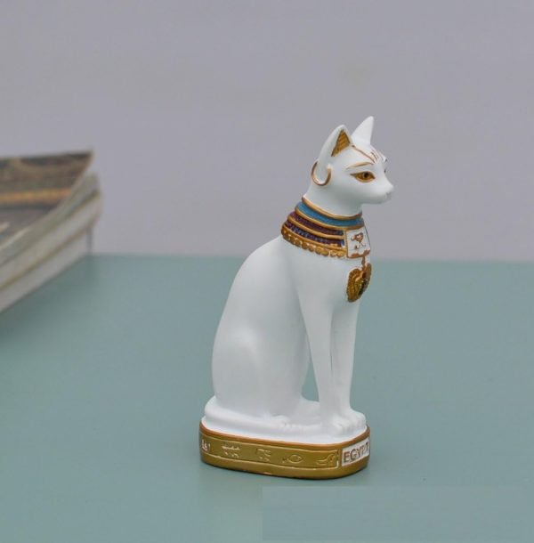 Goodsright Decor 2Pcs/Pack Ancient Egypt Kitty Egyptian Bastet Cat Resin Crafts Statue Ornaments Cute Novelty Cat Resin Home Office Bar Decoration Collectible Bastet Sculpture