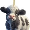 Goodsright Decor Cute Cartoon Cattle Cow Hanging Ornament Decorative Car Interior Pendant DIY Christmas Tree Ornament Lovely Animal Home Decor Decorative Hanging Ornaments Automobile Keychains
