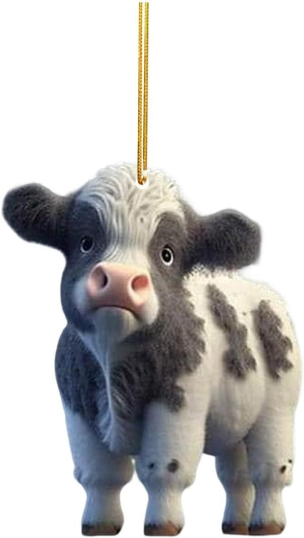 Goodsright Decor Cute Cartoon Cattle Cow Hanging Ornament Decorative Car Interior Pendant DIY Christmas Tree Ornament Lovely Animal Home Decor Decorative Hanging Ornaments Automobile Keychains