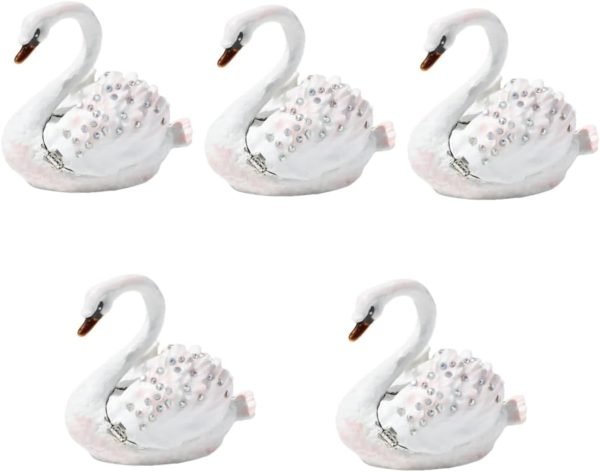 Goodsright Decor 5pcs Jewelry Box Jewelry Organizer for Jewelry Case Jewelry Organizer Small Swan Shaped Trinket Boxes Desktop Swan Decor Swan Shaped Jewelry Holder Swan Shaped Ring Holder