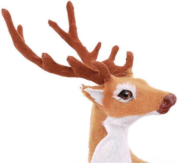 Goodsright Decor 1 Pair Table Top Decor Christmas Couple Reindeer Figurine Animal Figurine Nativity Ornaments for Kids Christmas Table Figurine Small Deer Ornament Statue Car Child Crafts