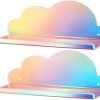 Goodsright Decor Cloud-Shaped Clear Acrylic Floating Shelves XL 2-Pack for Toys, Ornaments, Essential Oils & More, 12.7" L x 4.7" W x 5.5" H Spacious Room Decoration Display for Kids Room, Bathroom & Bedroom