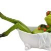Goodsright Decor Frog Figurines Decor Funny Cute Craft Resin Frog Sculpture Statue for Home Office Desk Tabletop Bathroom Decoration, Ornament Gift (Fishing Frog)