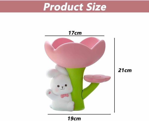 Goodsright Decor Key Bowls for Entry Table, Creative Rabbit Desktop Storage Tray, Resin Figurine Home Decor Ornament,White